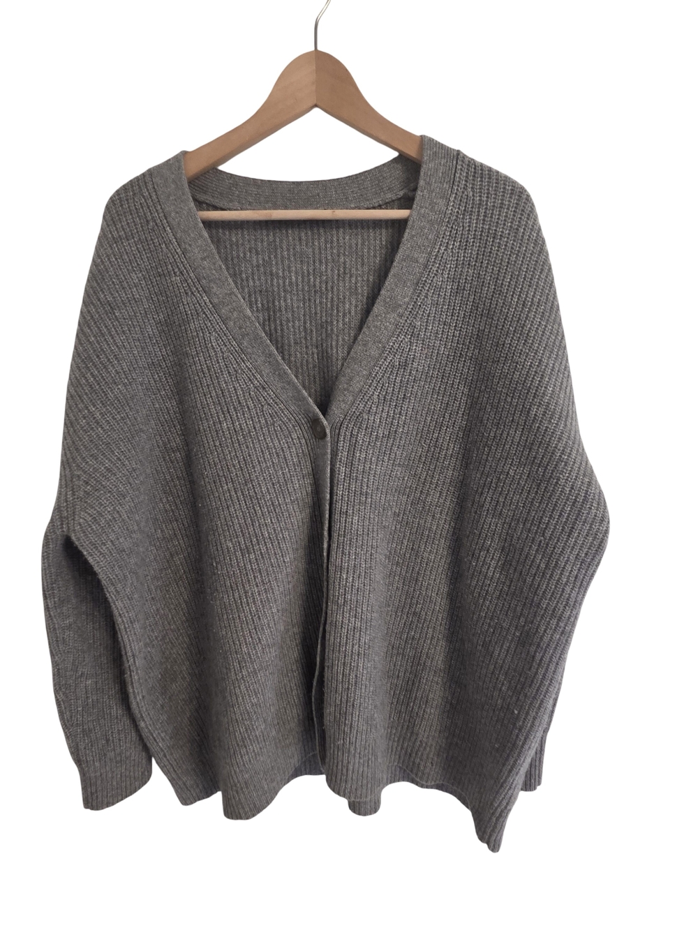 Jenni Kayne Gray Ribbed V-Neck Cardigan